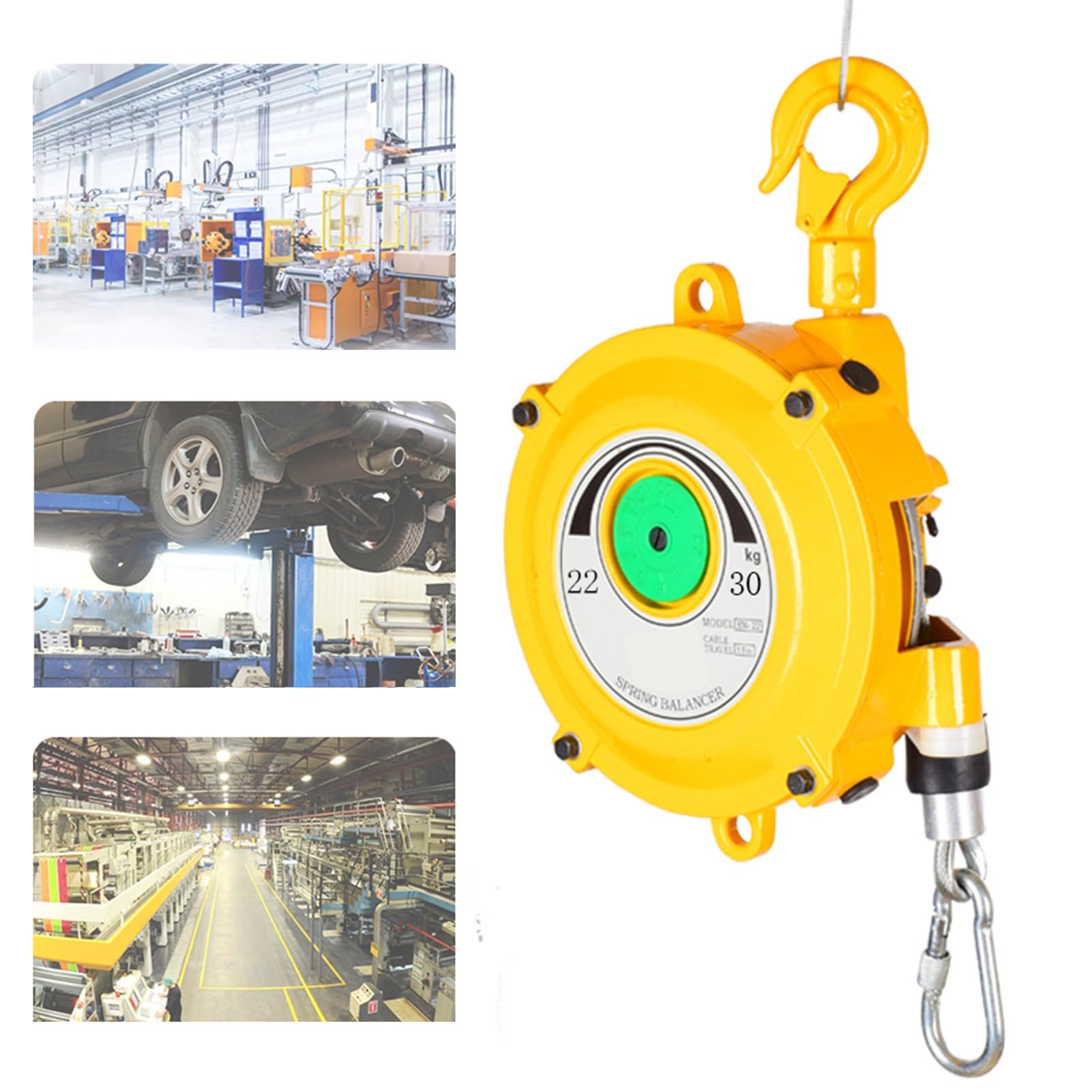 HYQOUKLR Telescopic Spring Balancer, Spring Balancer With 1.5 meters Wire Rope And Hook For Loads 3-70kg(22-30kg)
