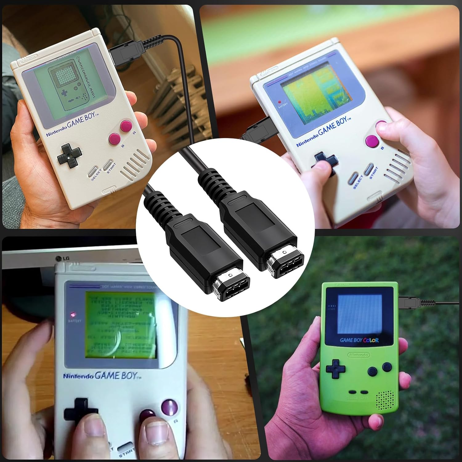 GBC Link Cable, 2 Player Game Link Cable for Nintendo Gameboy Color/Pocket/Light, 3.9FT Black Accessories - Image 7