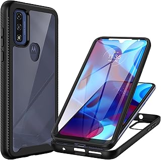 CENHUFO Case for Motorola Moto G Pure 2021/ G Power 2022/G Play 2023, Shockproof Phone Case with Built-in Screen Protector Rugged Durable Full Body Heavy Duty Protection Bumper Clear Cell Cover -Black