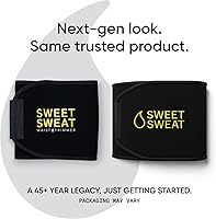 Vista 2 de Sports Research Sweet Sweat - Faja reductora de cintura (serie core), banda de fitness para mejorar el sudor para mujeres y hombres