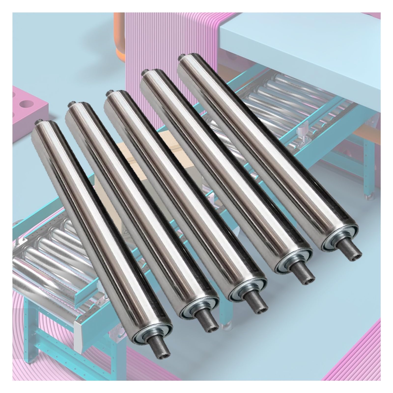 Rouleaux de convoyeur robustes inox 5cm pour équipement de remplacement diy