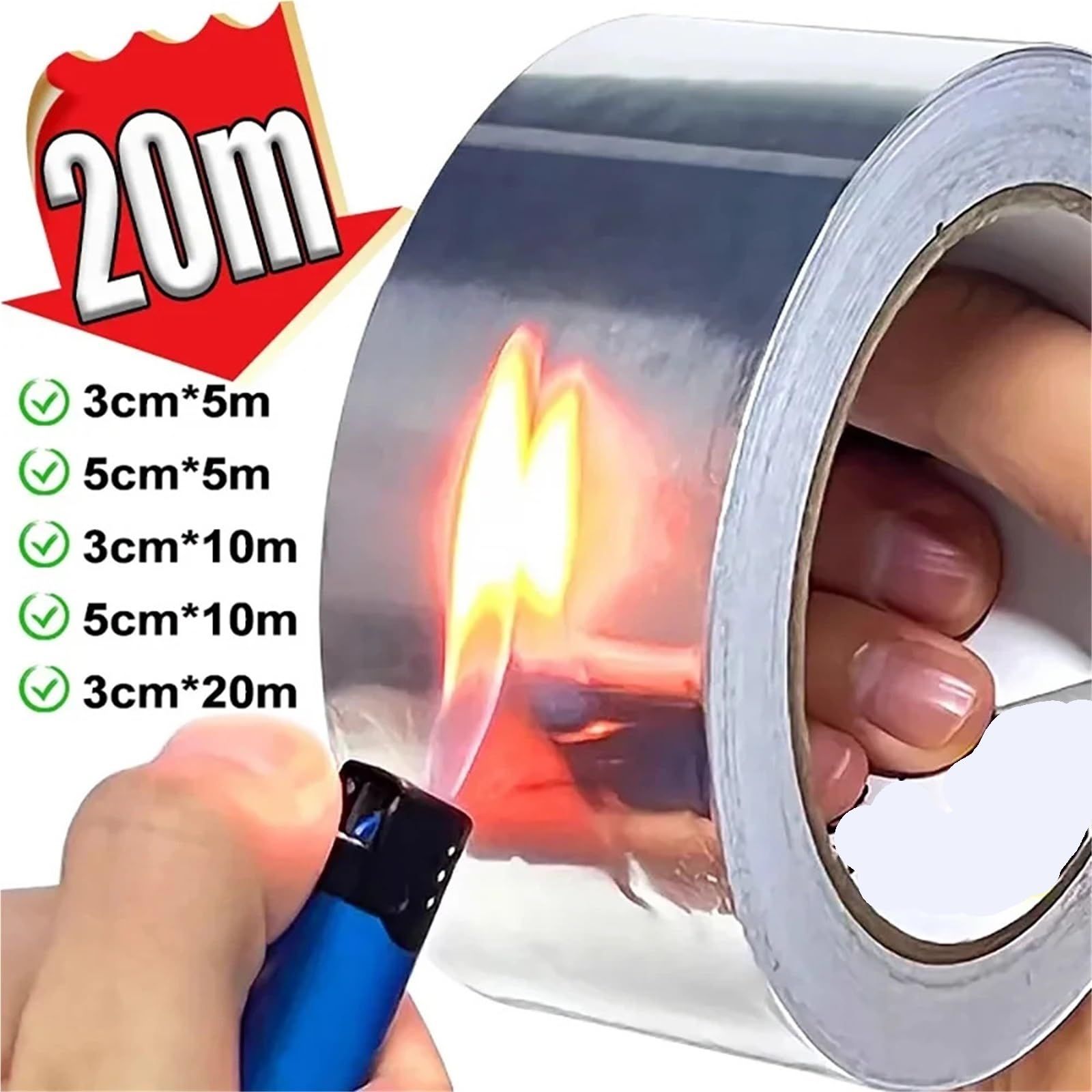 Placa de cocción con cinta alta temperatura papel aluminio