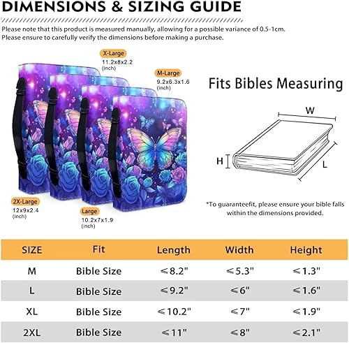 Miniatura 6 de FOR U DESIGNS Funda de cuero para la Biblia con diseño de flores para mujer, con texto en inglés "She is Clothed with Strength and Dignity and She