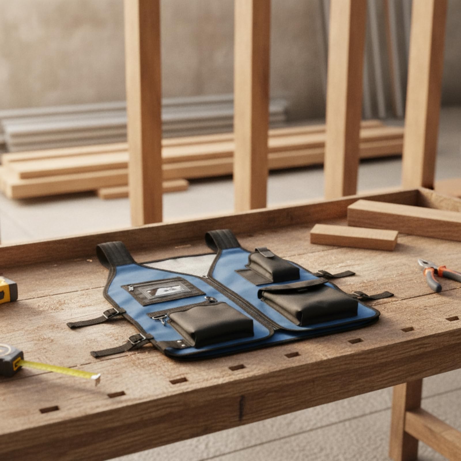 Milageto Gilet Attrezzi | Cinghie Regolabili, Gilet Multitasche, per Cantiere