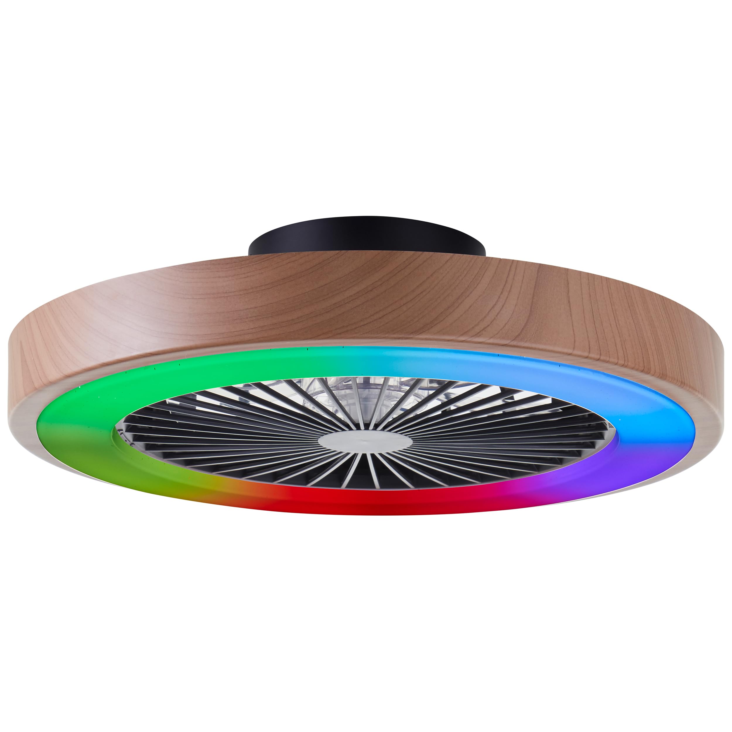 Plafonnier ventilateur LED RGB CCT télécommande plafonnier bois 49 cm - 8