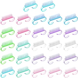 Qianyu 27-Pack Colorful Handle Grip Nail Brushes - Mini Fingernail & Toenail Scrubbers for Men Women Pedicure Kit