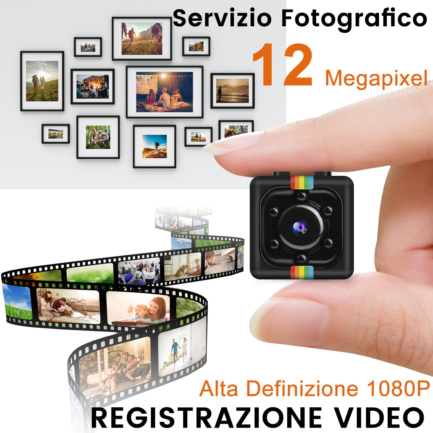 Bextgoo Mini Telecamera Senza Wifi, 1080P FHD Telecamera Spia con Scheda di TF da 32 GB, Microcamera Senza Fili Videocamera Sorveglianza Per Auto/Casa/Esterna/Interna(Nero) - 3