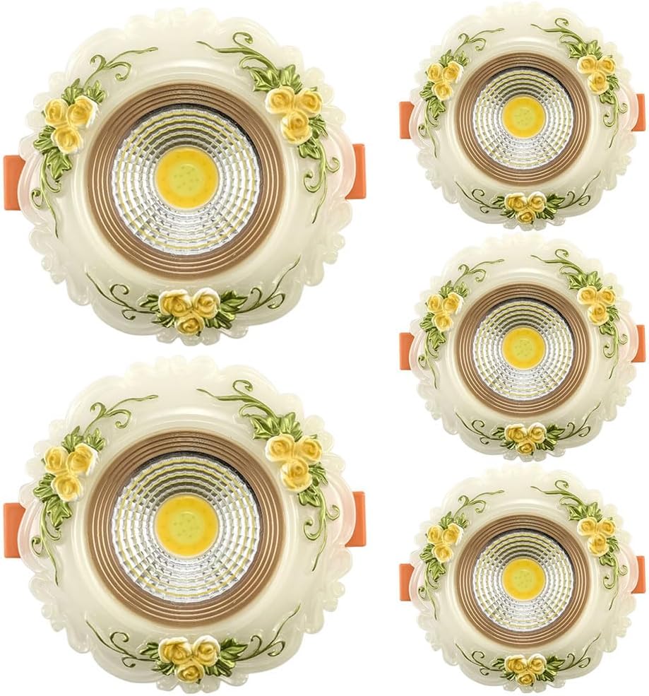 5 Pack Tri-Color 4-Inch LED Recessed Downlight, Synthetic Jade Baffle Trim Ceiling Light, Ra≥80+ High CRI, 3CCT Dimmable Modern & Stylish Lighting for Home Or Office