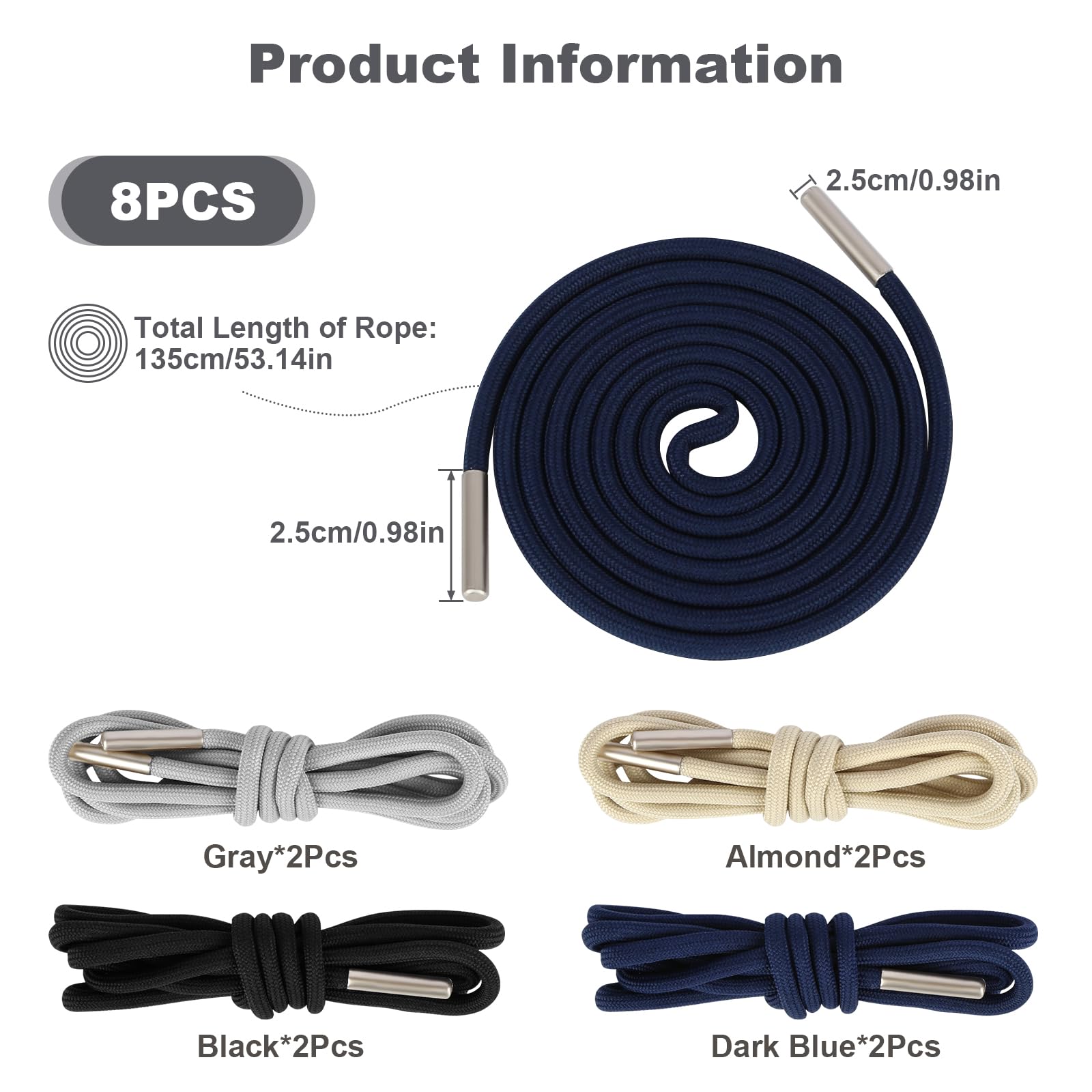 Lot De 4 Cordons De Serrage De Rechange Pour Pantalons