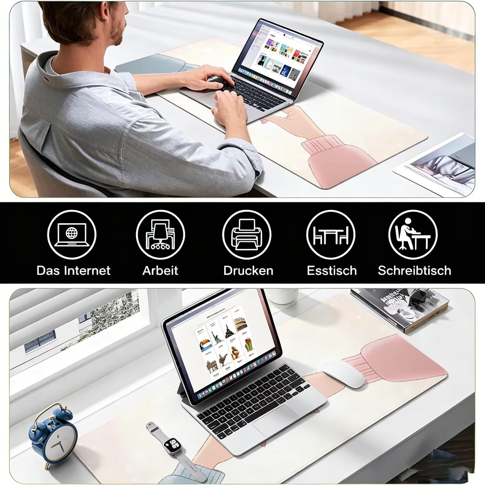Tappetino Mouse Gaming, 1200x600mm Tappetino Mouse XXL Amore 0c0-2 | Mouse Pad Grande, Ottimizzato per i Sensori da Gioco, Migliora Precisione e Velocità, per Mac e PC, mano