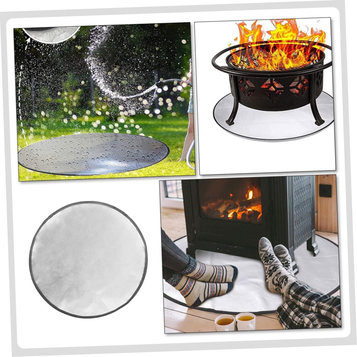 BESPORTBLE Outdoor Fireproof Mat for Fire Pits and BBQ Protective Pad for Grass Deck and Portable Camping Fire Mat Easy to Clean