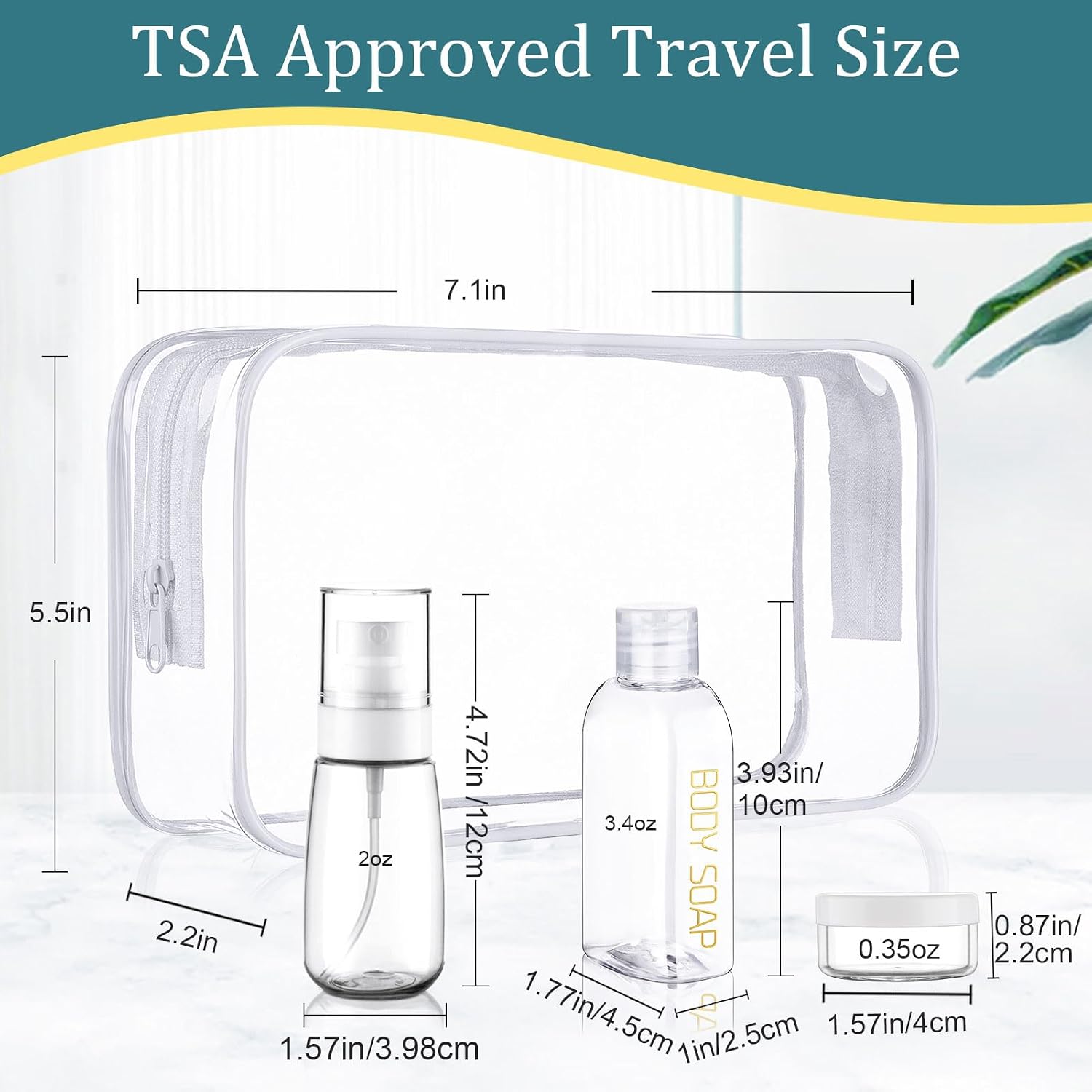 Cosywell 9PCS Leakproof 3.4oz Travel Bottles for Toiletries image 2
