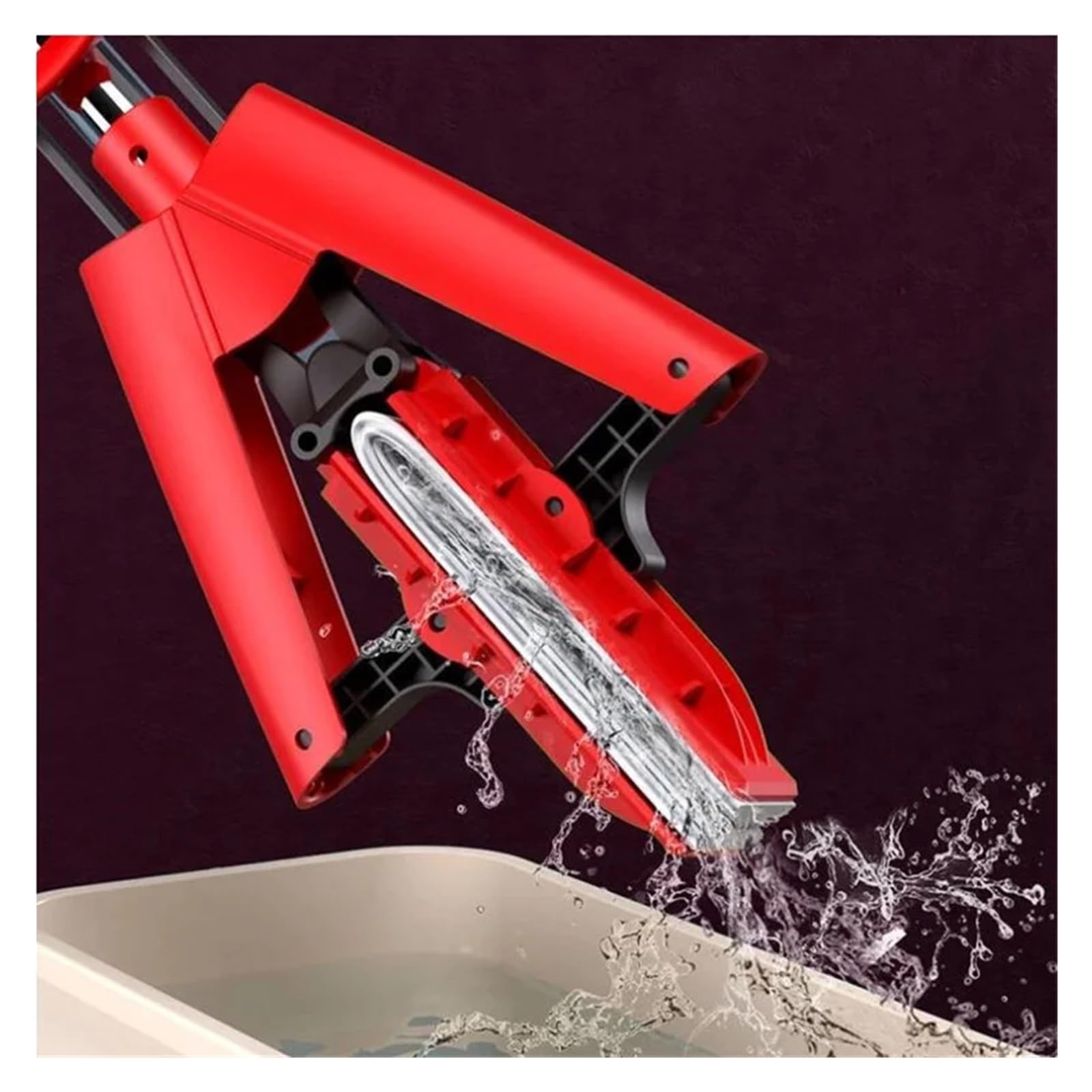 Squeeze Floor Mop Plegable for Selfies en casa(Red)