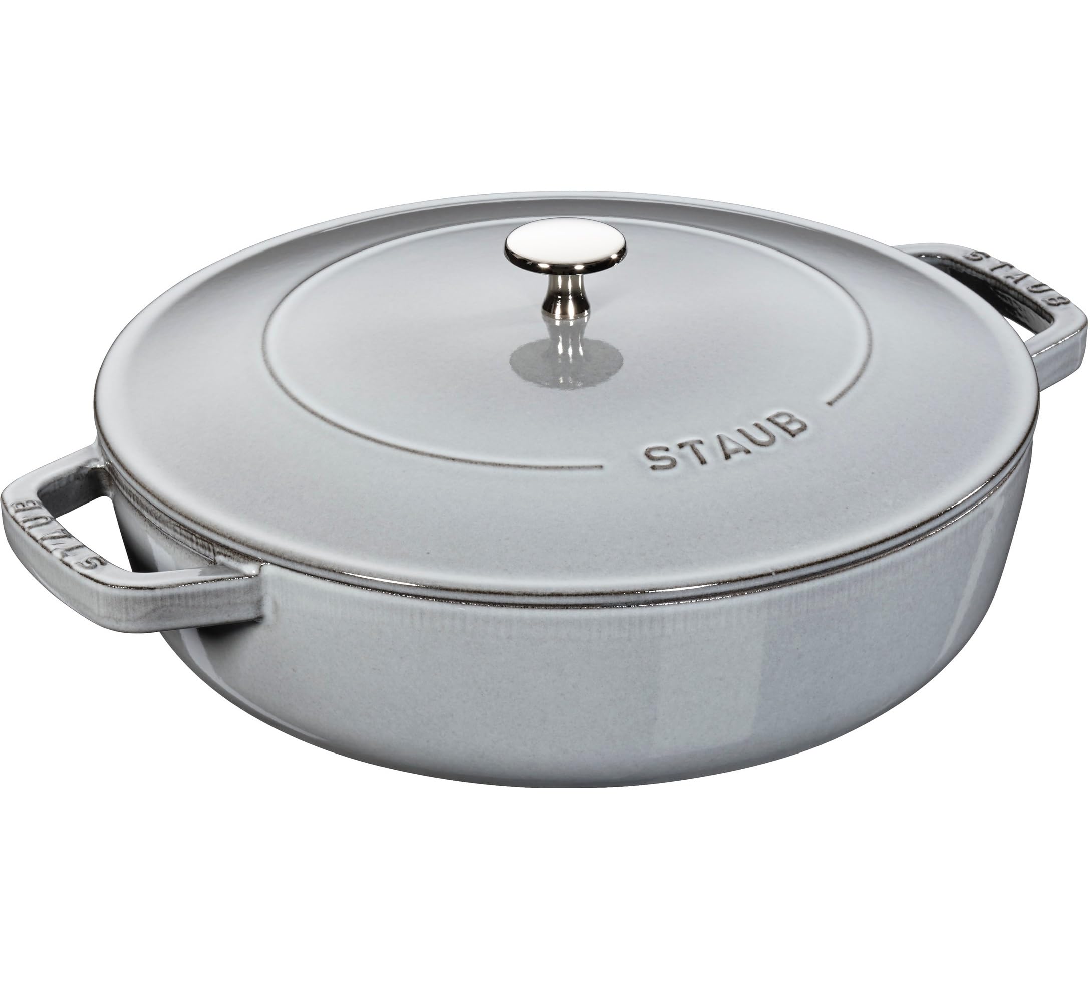 STAUB Gusseisen Chistera Bräter, Alle Herdarten inkl Induktion, Rund, 28 cm, 3,7 L, Made in France, Graphit-Grau
