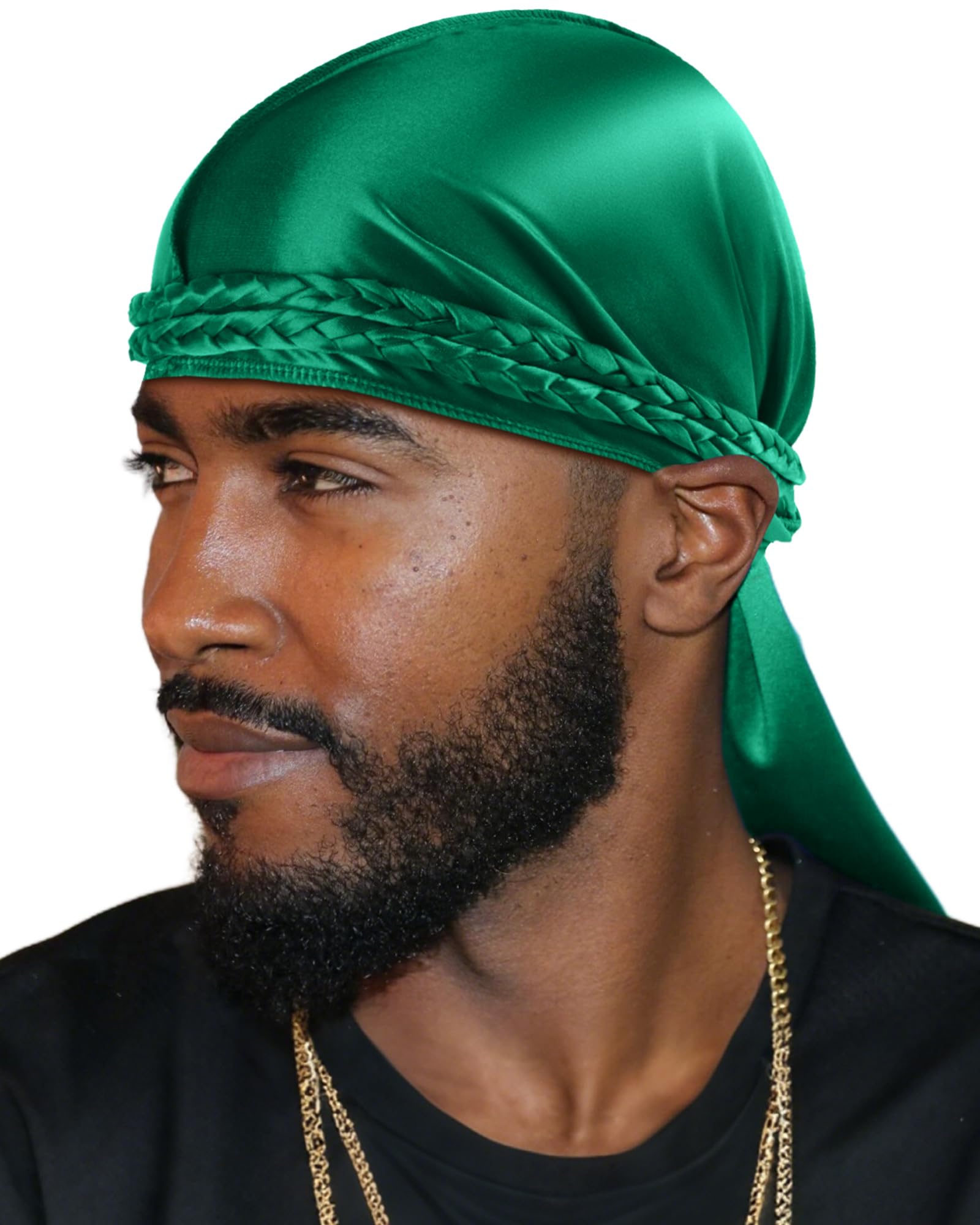 Babalet Durag for Men Women Silky Elastic Satin Dorag Maximum Wave Formation Ultra-Compression Breathable Fabric with Tails