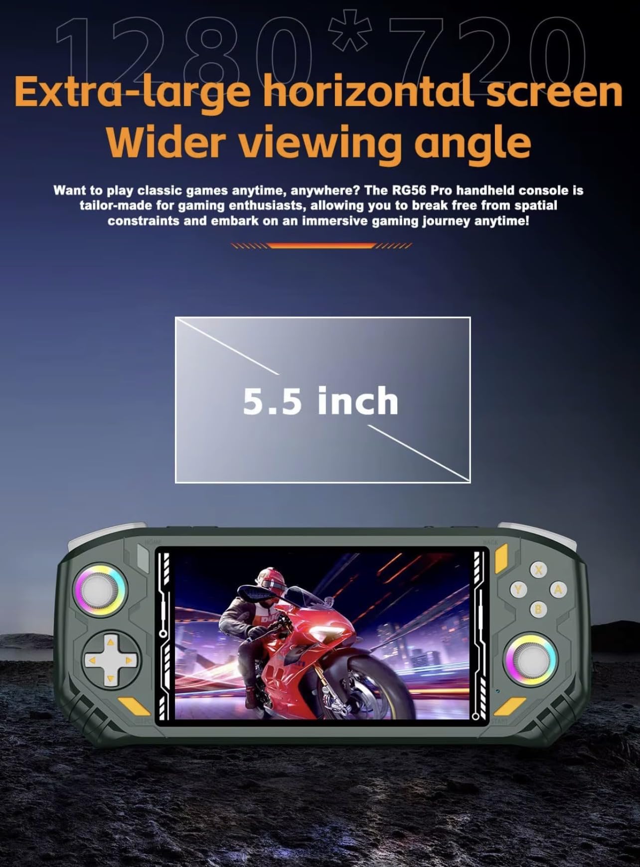 RG56 Pro Max, console di gioco portatile retrò, schermo IPS da 14 cm, doppio sistema portatile, supporto da 128 GB, 30+ emulatore 22000+, giochi classici, combattimento in rete WiFi, uscita TV HDMI