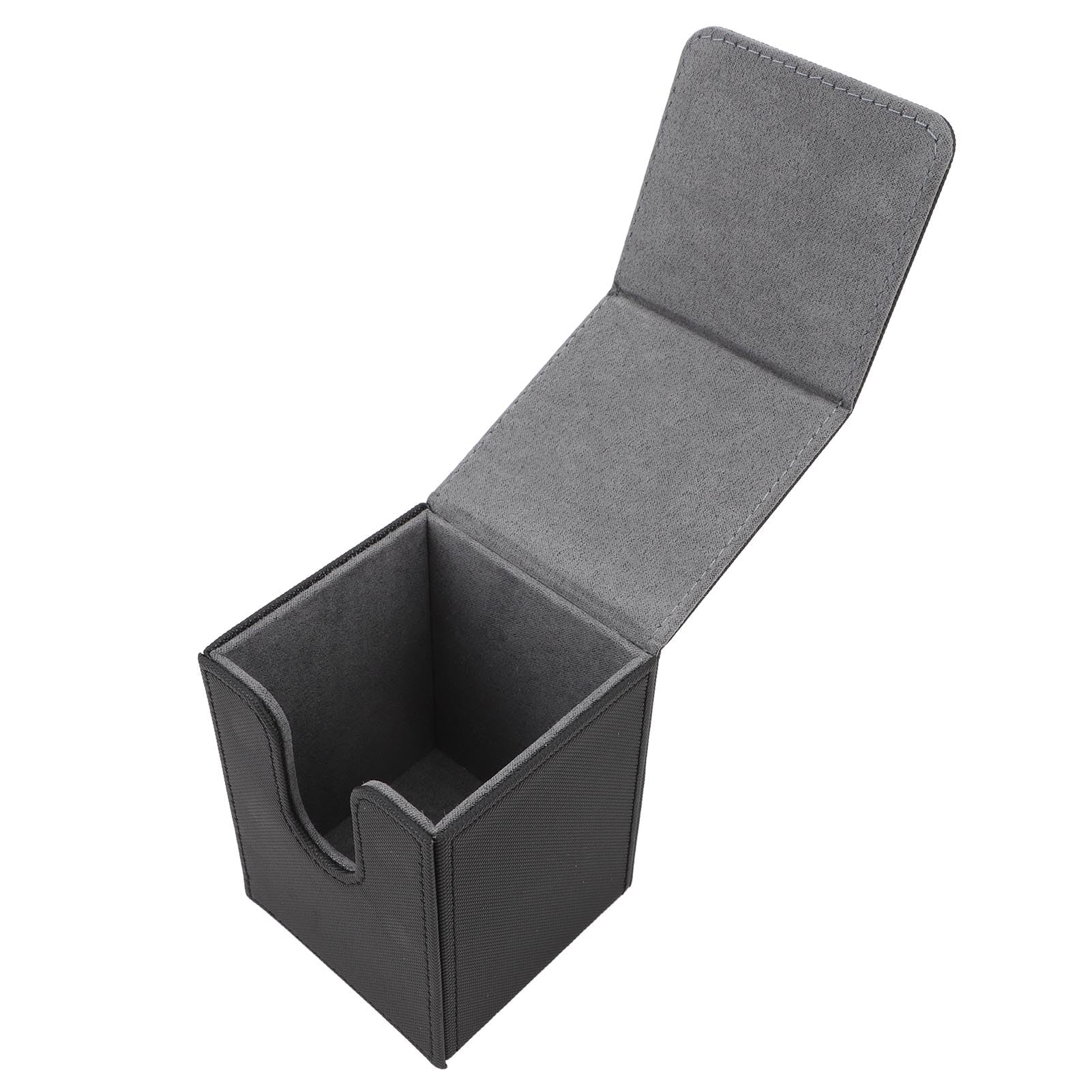 Muiltvoe Magnetic Card Box, PU Leather Scratch Resistant Game Card Storage Holds 100 Cards, with Magnet Closure and Tight Sewing, for Collecting Trading Game Cards (Grey)