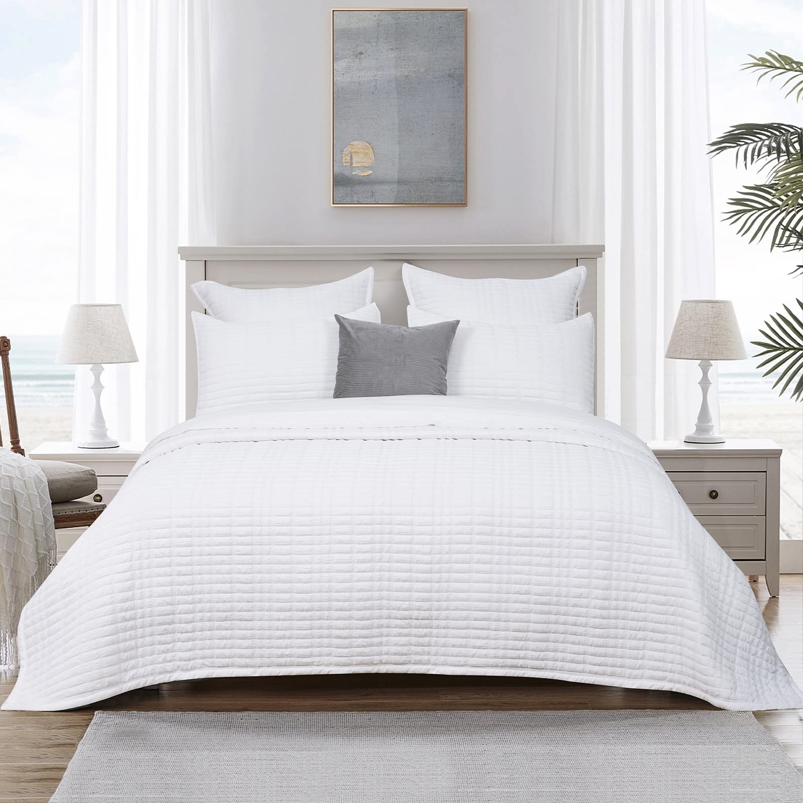 Amazon.com: PHF Seersucker Quilt Set 