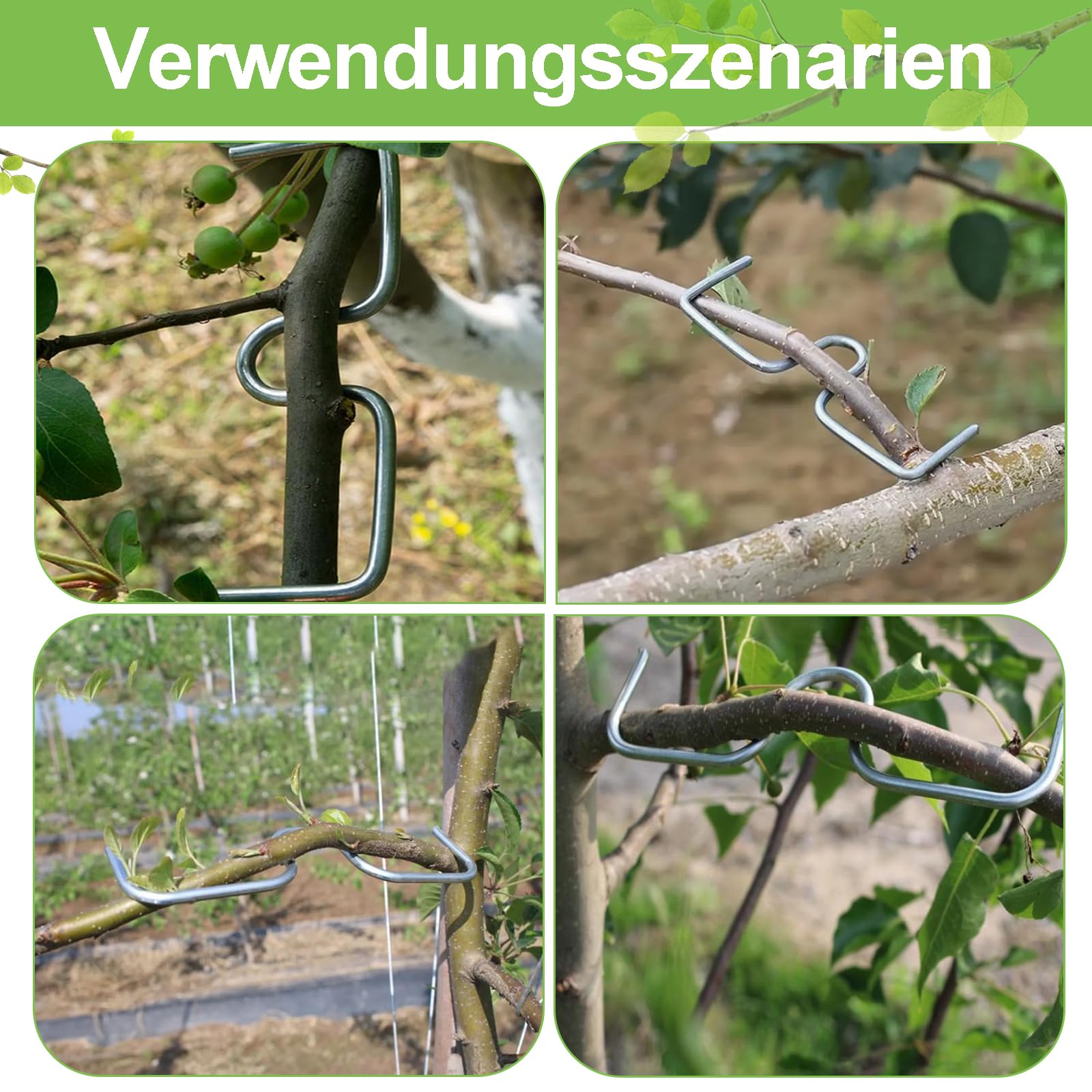 19 Stück 13cm Astzieher Metall, Astfixierer für Gartenbäume, Pflanzenstützen Astspreizer für Obstbäume, M Förmiger Astspreizer, Tragbare Landwirtschaftliche Werkzeuge, zum Spreizen von Obstbaumzweigen