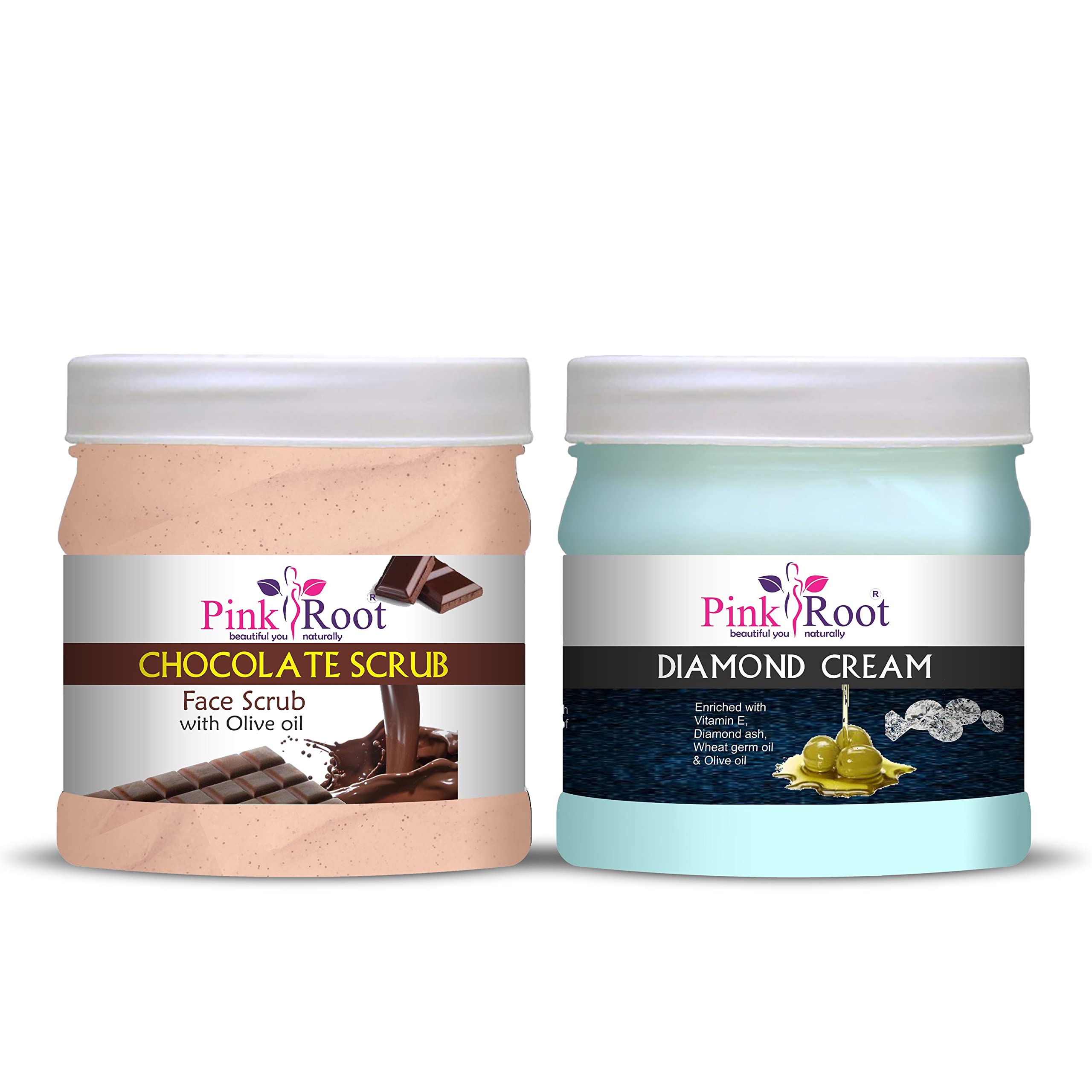 Pink Root Chocolate Scrub 500gm with Diamond Cream 500gm-image-26