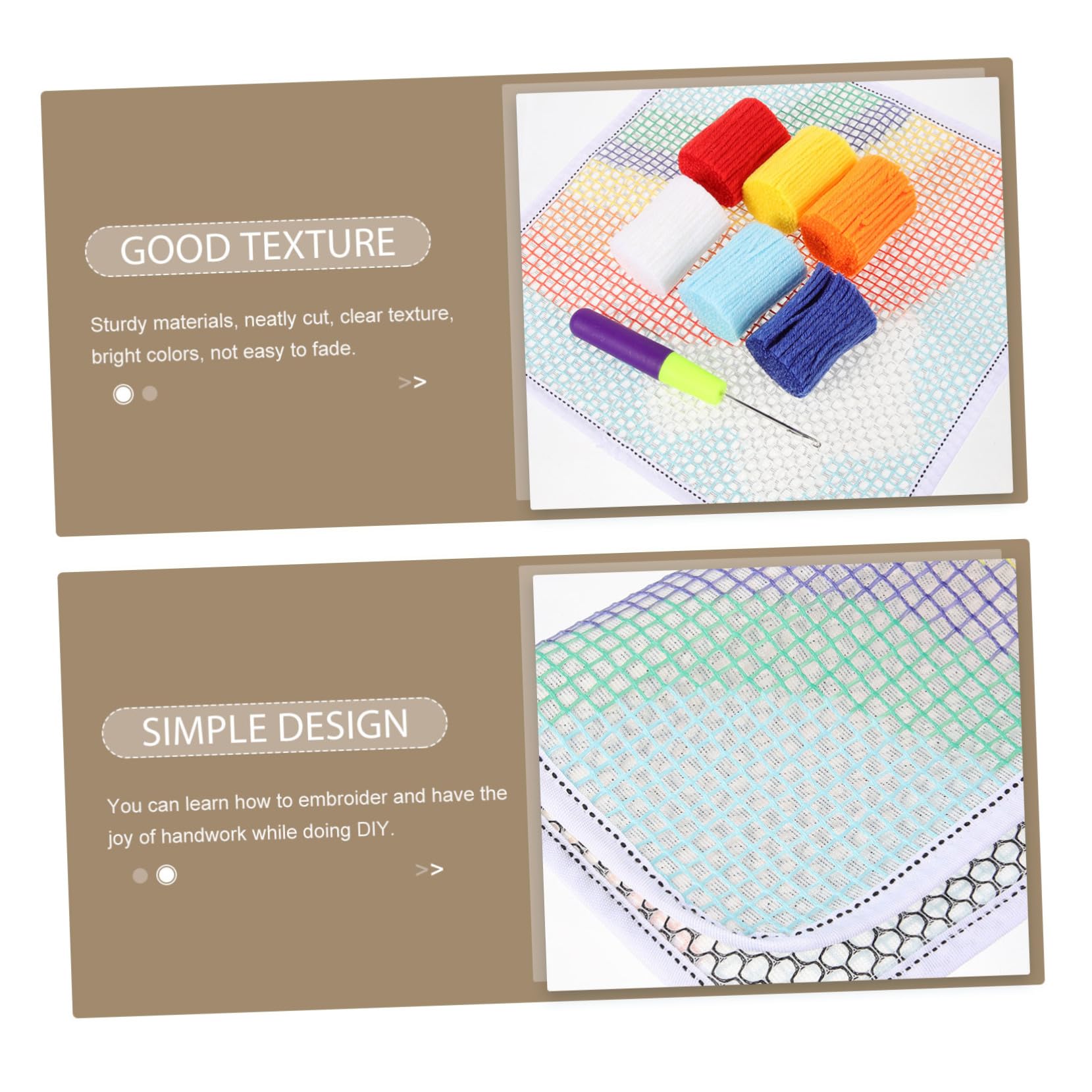 Tofficu 4 Juegos bordado de cojines embroidery kit decoração casa kits de animales de ganchillo hilo y aguja para bordar alfombra con gancho kit para hacer alfombras para principiantes
