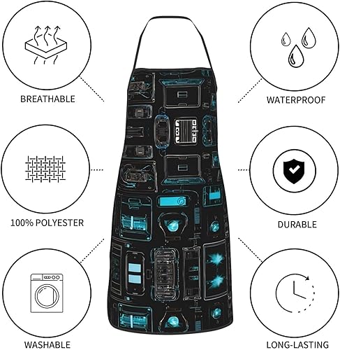 Miniatura 8 de Game Video Gaming Pattern Apron,Printed Apron, Chef Pron,Home Cooking Apron