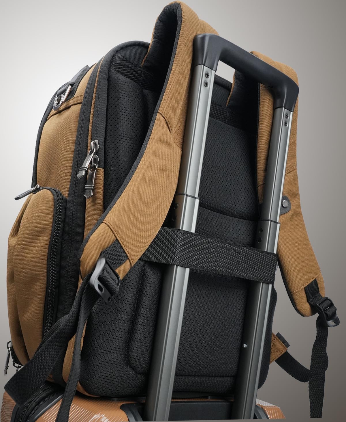 WELKINLAND Mochila de viaje de 20 bolsillos, mochila de equipaje de mano, mochila para laptop de 16 pulgadas para hombre, mochila expandible con funda para carrito, mochila de viaje con compartimento