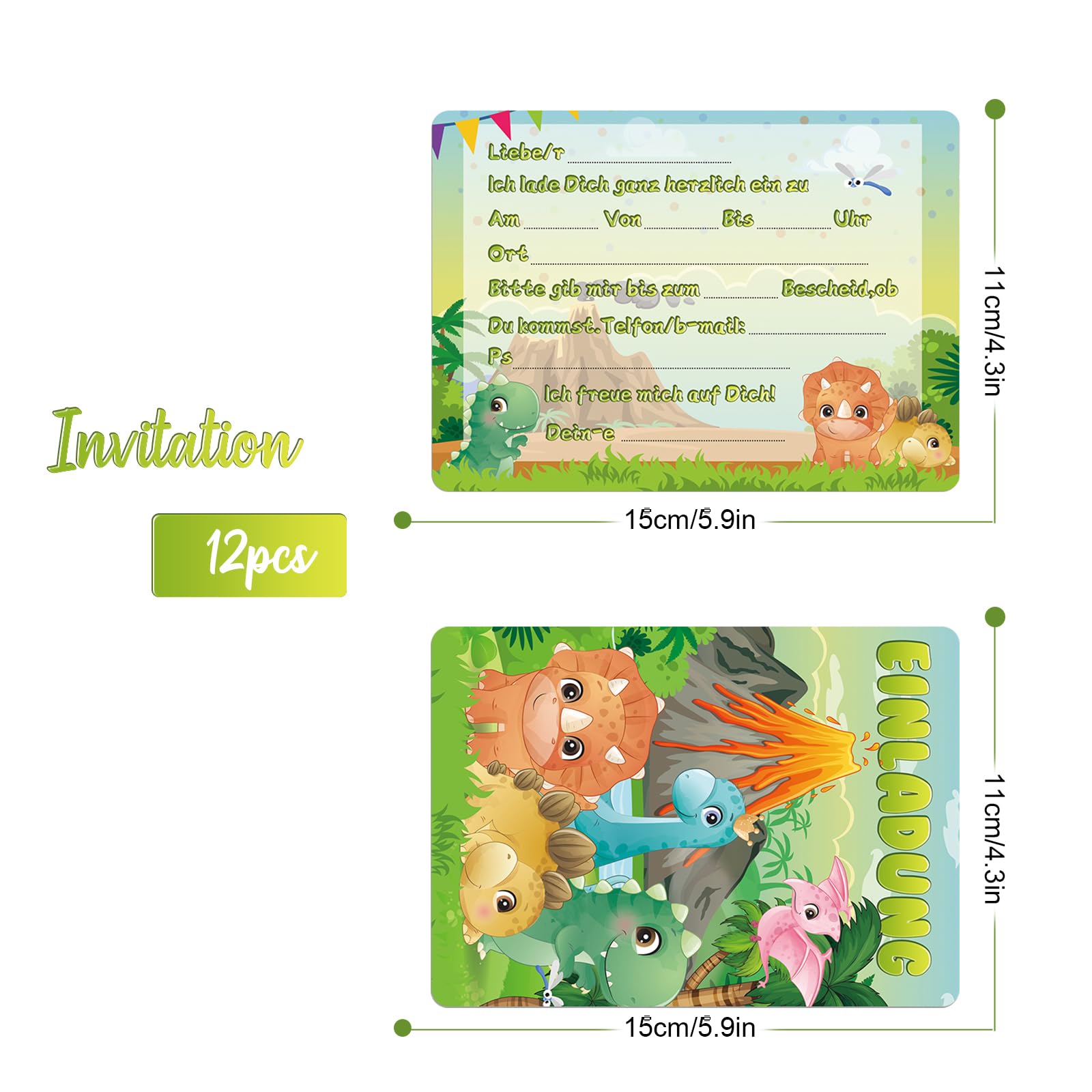 Sankalala Lot De 12 Cartes D'invitation Pour Anniversaire D'enfant
