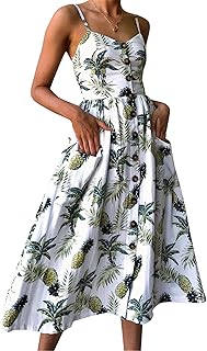 Women's Summer Casual Sundress Loose Sling Midi Dresses Fashion Sleeveless Dress - Buy now