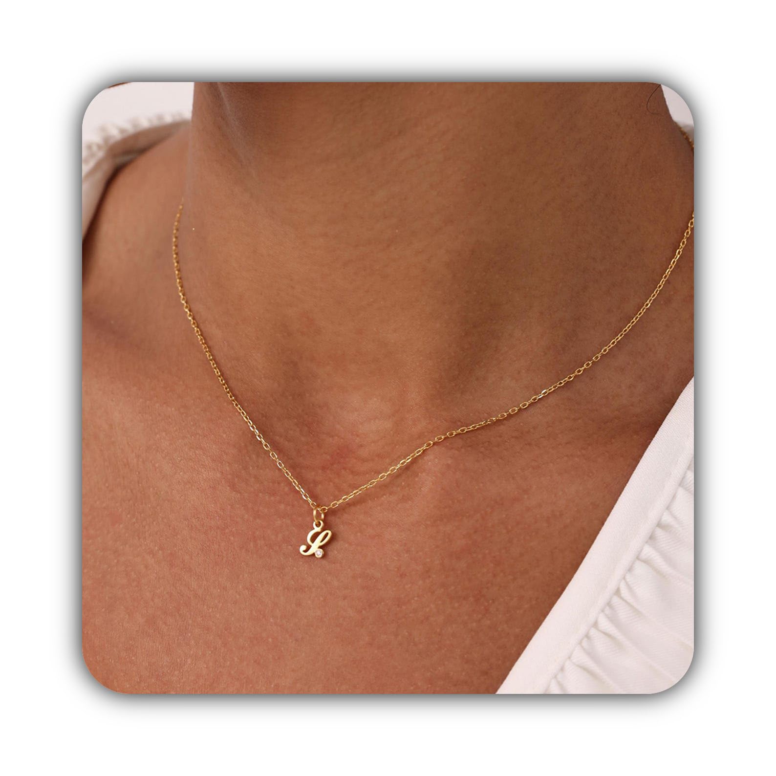 Collier pierre de naissance initiale design exclusif Hongyu Silver - 8