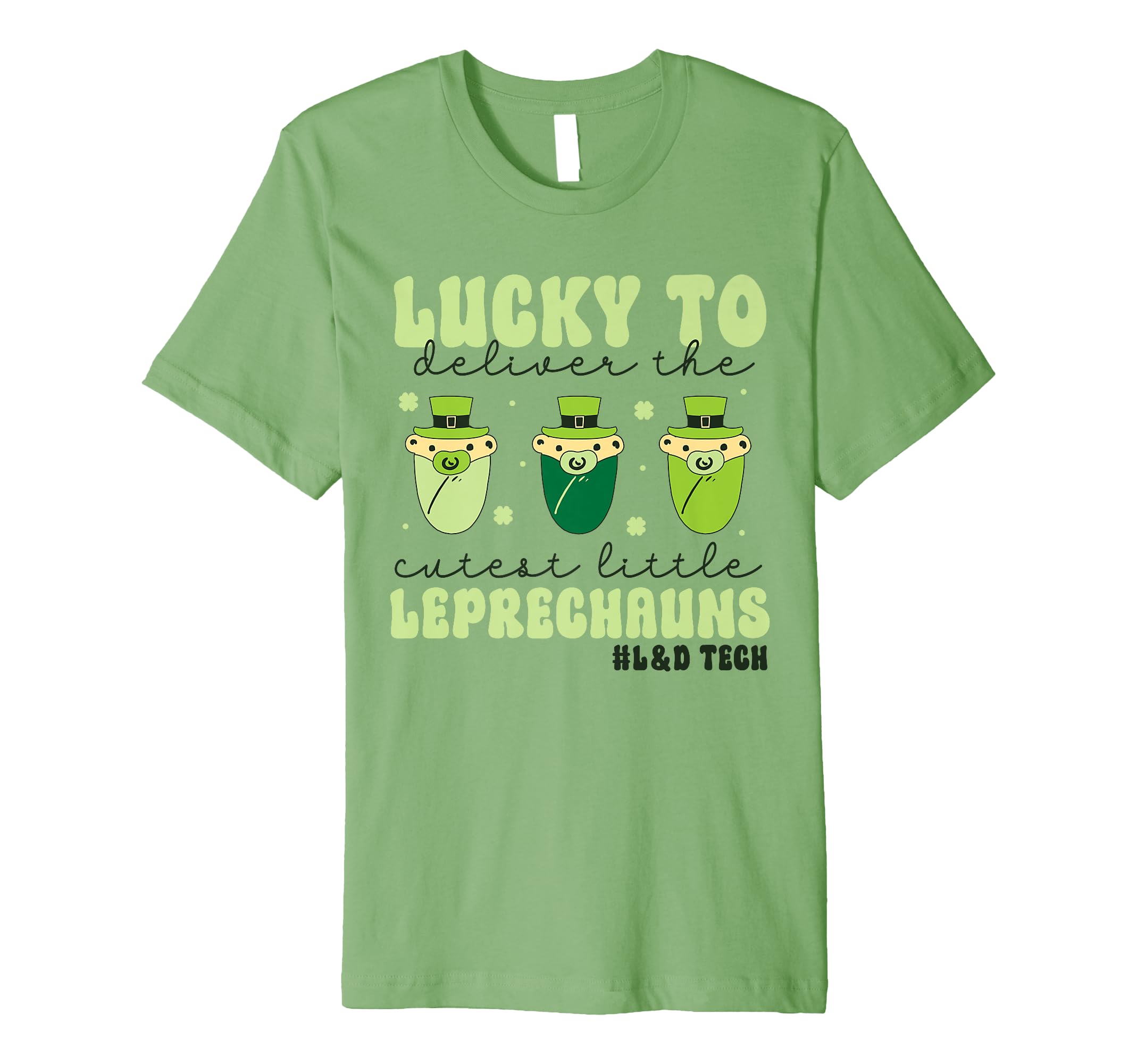 Funny St. Patrick's Day Lucky Labor and Delivery L&D Tech Premium T-Shirt