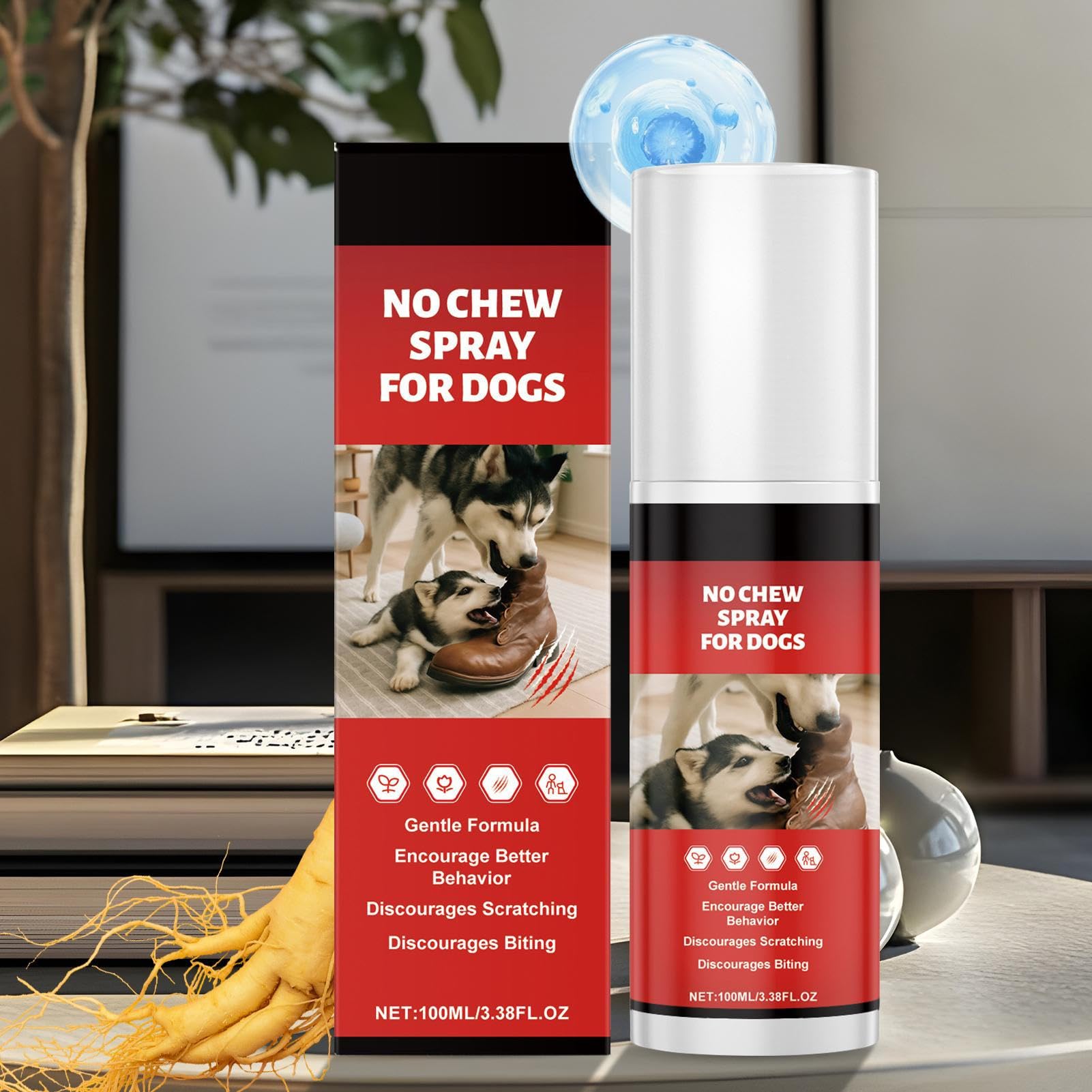 Generico Spray Anti Rosicchiamento per Cani,100ml Spray Masticazione Immediato | per l'Addestramento per la Protezione dei Mobili Leccamento delle Zampe Addestramento alla Gabbia per Conigli Gatto