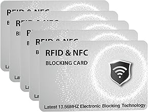 SaiTech IT 5 Pack RFID Blocking Cards Protect Your Entire Wallet, Purse, and Cards from NFC Contactless Theft Wallet for Men & Women - Silver (5 Pcs Silver)