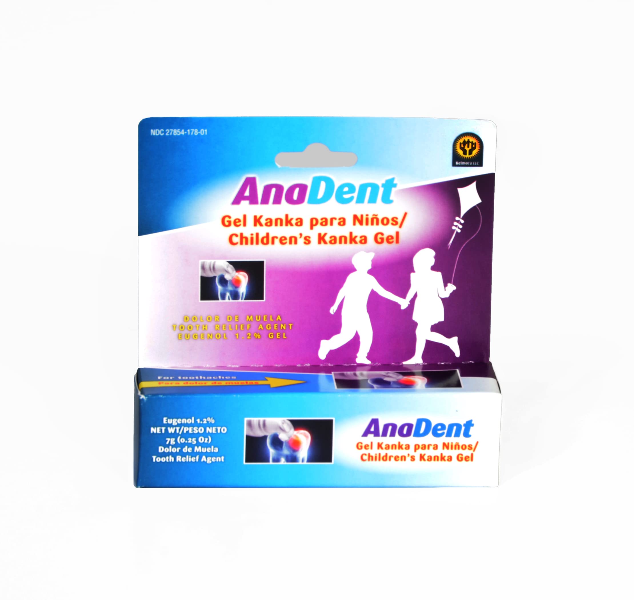 children39s anadent gel for toothache amp gum pain instant pain relief gel for kids amp babies made with eugenol plant-based ingredient to relieve teething pain or toothaches 7g 025 oz