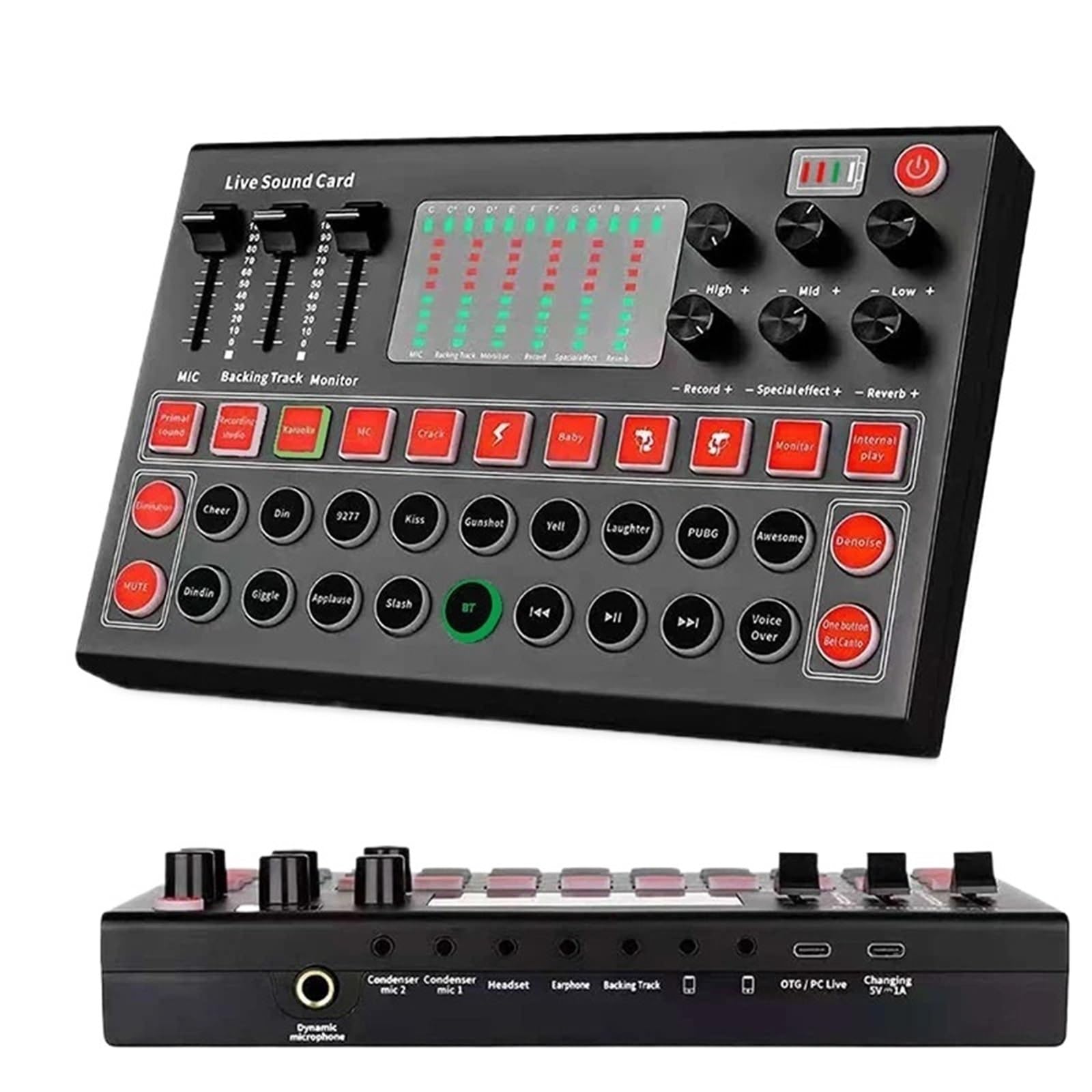 Mixer Audio, Scheda Audio interfaccia Audio M9 Mixer vocale dal Vivo Scheda Audio USB Esterna Scheda Mixer Scheda Audio con Effetti Multipli