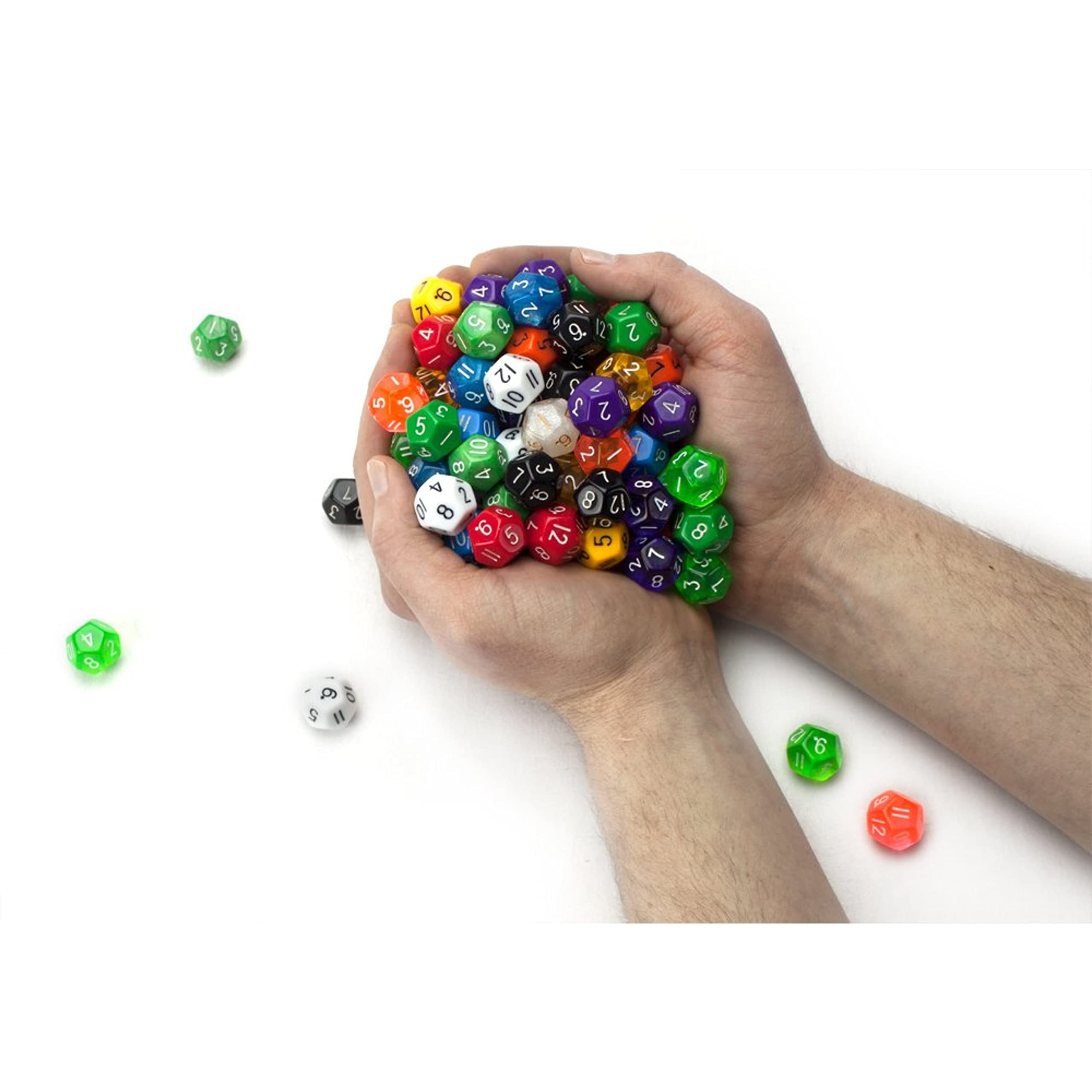 100+ Pack of Random D12 Polyhedral Dice in Multiple Colors by Wiz Dice by Wiz Dice