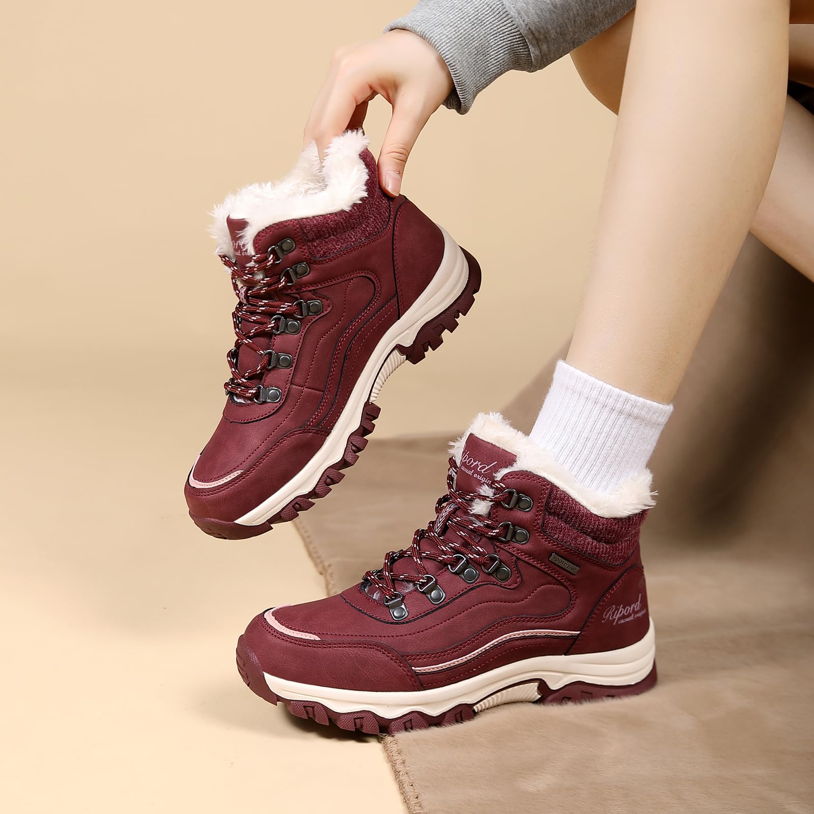 Scarpe invernali da donna, calde, da trekking, da neve, 36-41