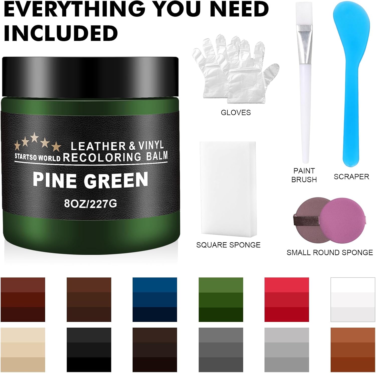 STARTSO WORLD Leather Recoloring Balm, Pine Green Leather Repair Kit for Furniture, Leather Dye, Leather Color Restorer for Couches, Leather Couch Paint | Repair, Restore & Renew Old, Faded Leather - Image 7