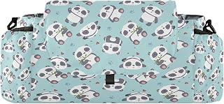 Kigai Universal Baby Stroller Organizer, Cute Panda Detachable Stroller Caddy Accessories Bag with Insulated Cup Holder and Adjustable Straps for Diaper, Phone, Toys