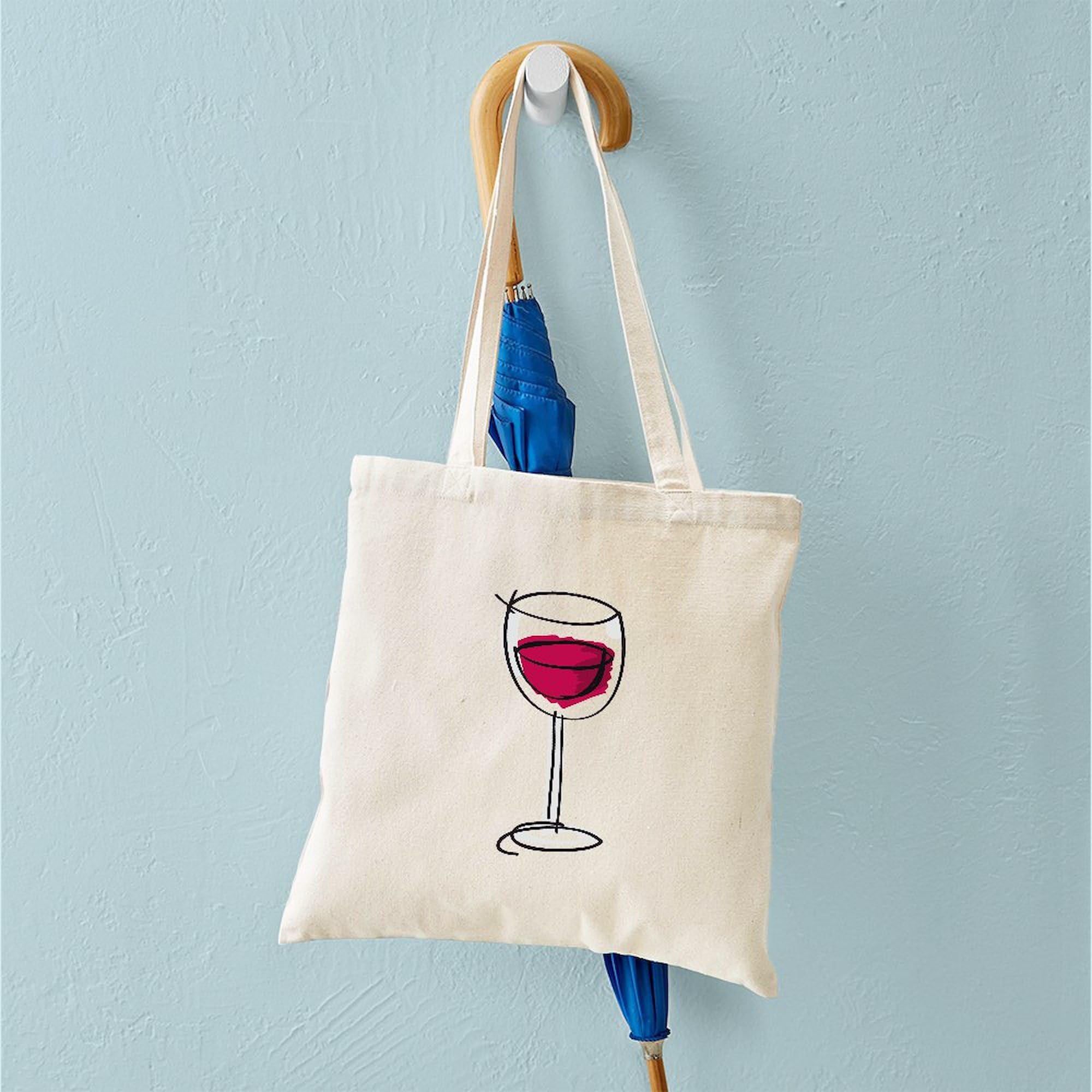 CafePress 'Good Wine' Natural Canvas Tote Bag - Reusable Shopping Bag, Two Size Options - View #14
