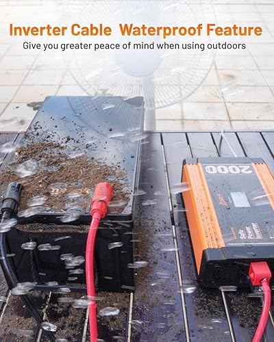 Miniatura 10 de Ampeak Inversor de 2000 W, pantalla de 12 V CC a 110 V CA, inversor de corriente de estado de trabajo, 3 salidas de CA, dos puertos USB de 6.2 A,