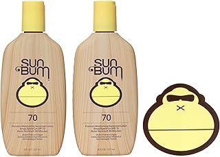 Sun Bum Original SPF 70 Sunscreen Lotion | Vegan and Reef Friendly (Octinoxate & Oxybenzone Free) Broad Spectrum Moisturizing UVA/UVB Sunscreen with Vitamin E | 8 oz (Pack of 2)