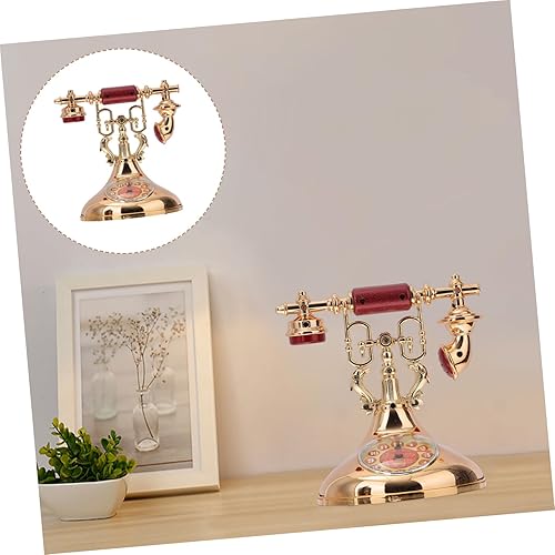 Miniatura 8 de IMIKEYA Reloj de teléfono vintage Reloj despertador vintage Teléfono antiguo Reloj de mesa Vintage Modelo antiguo giratorio