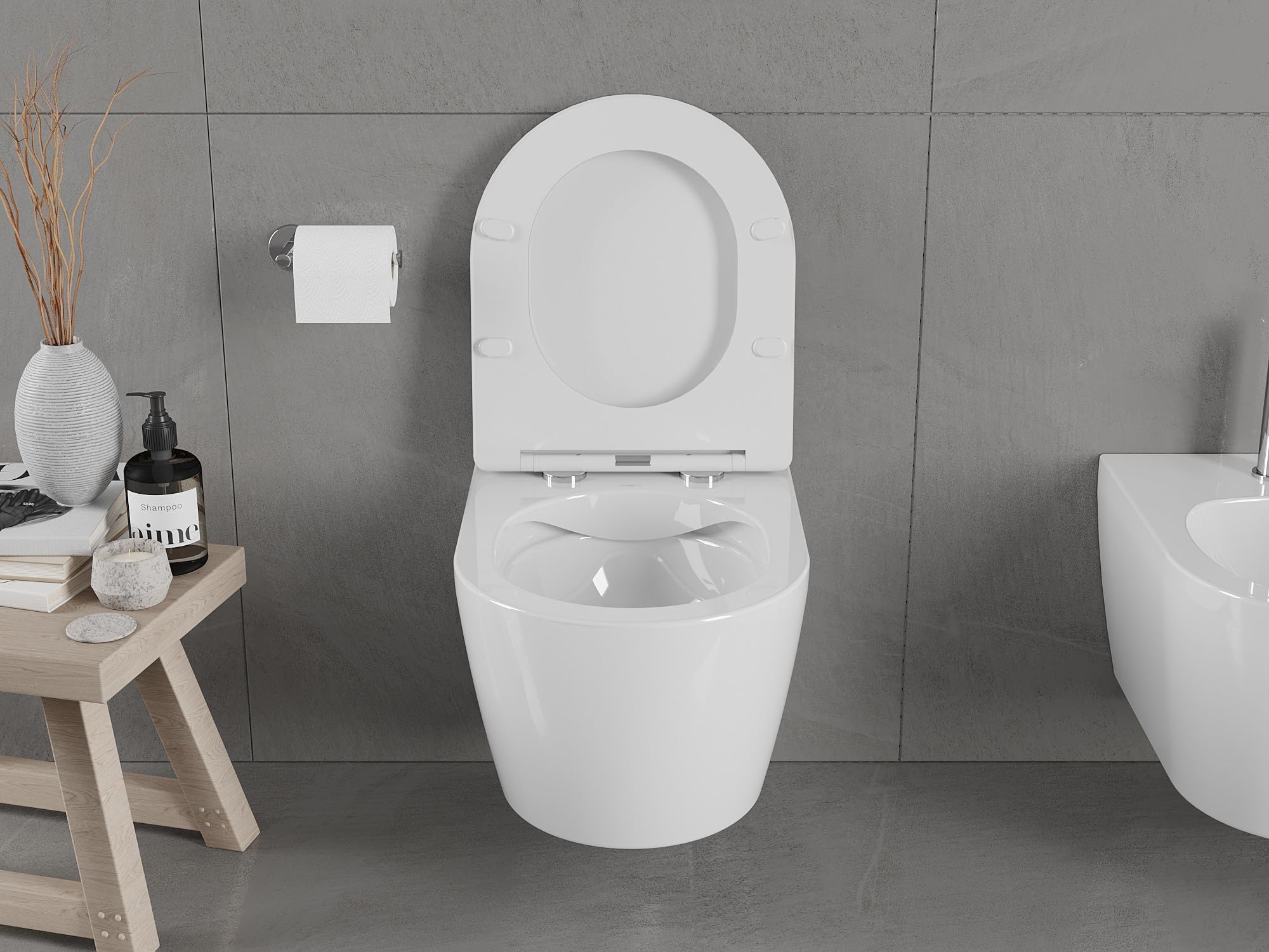 Mexen Carmen - Tavoletta WC Rimless con sedile slim soft-close in Duroplast bianco lucido