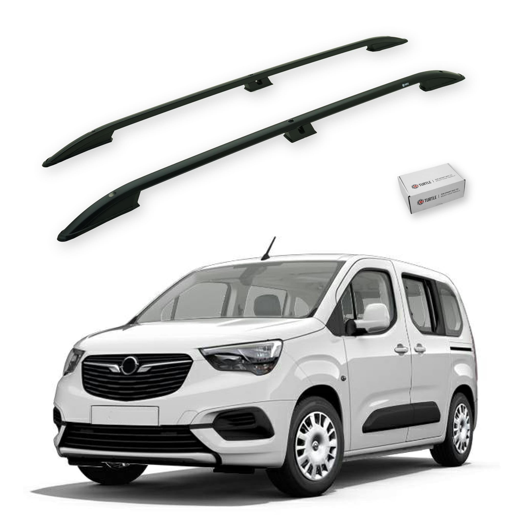 TURTLE Für Opel Combo Life 2019-2024 / Kurzes Chassis Crown Dachreling | SCHWARZ