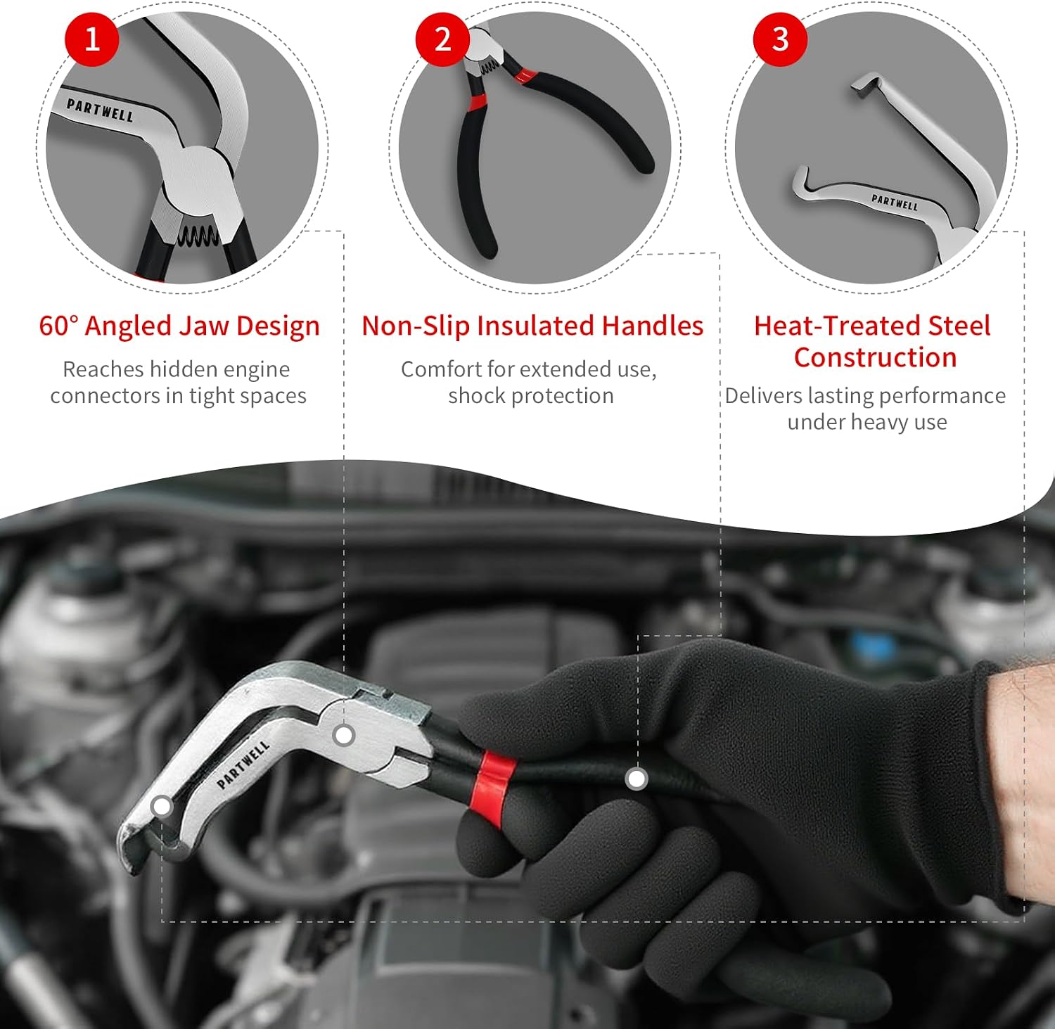 Electrical Disconnect Pliers Set – 4PC Electrical Connector Pliers for Cars, Fuel Line Disconnect Tool, and 8PCS Terminal Removal Tools – Automotive Electrical Tool Kit
