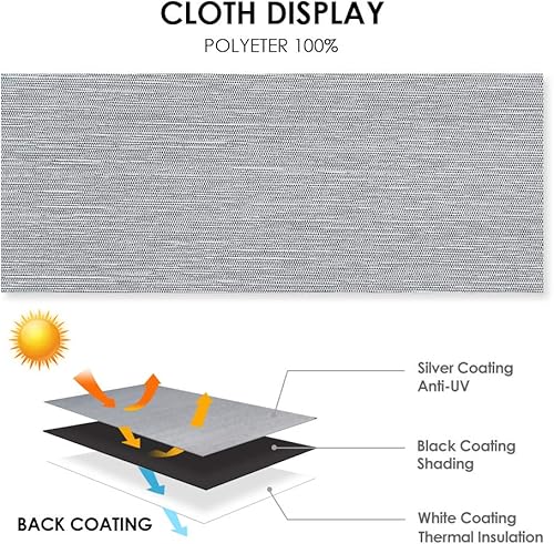 Miniatura 5 de ALLBRIGHT Cortinas enrollables con aislamiento térmico, 100% opacas, tela impermeable, 35 pulgadas de ancho con 95% de protección UV