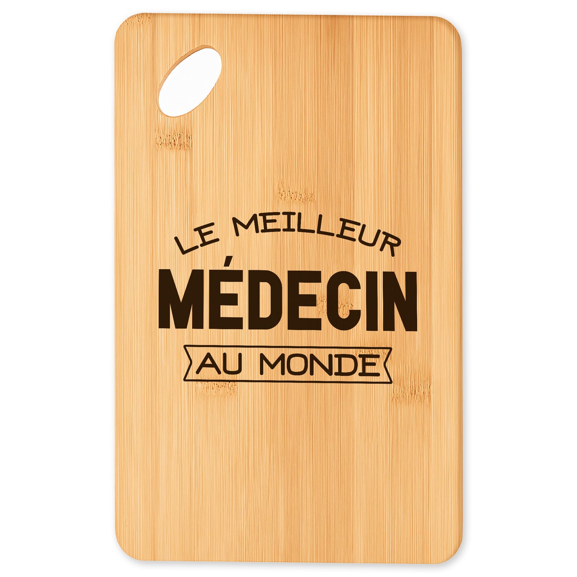 Planche à découper Le meilleur Medecin, plateau apéro en bambou premium