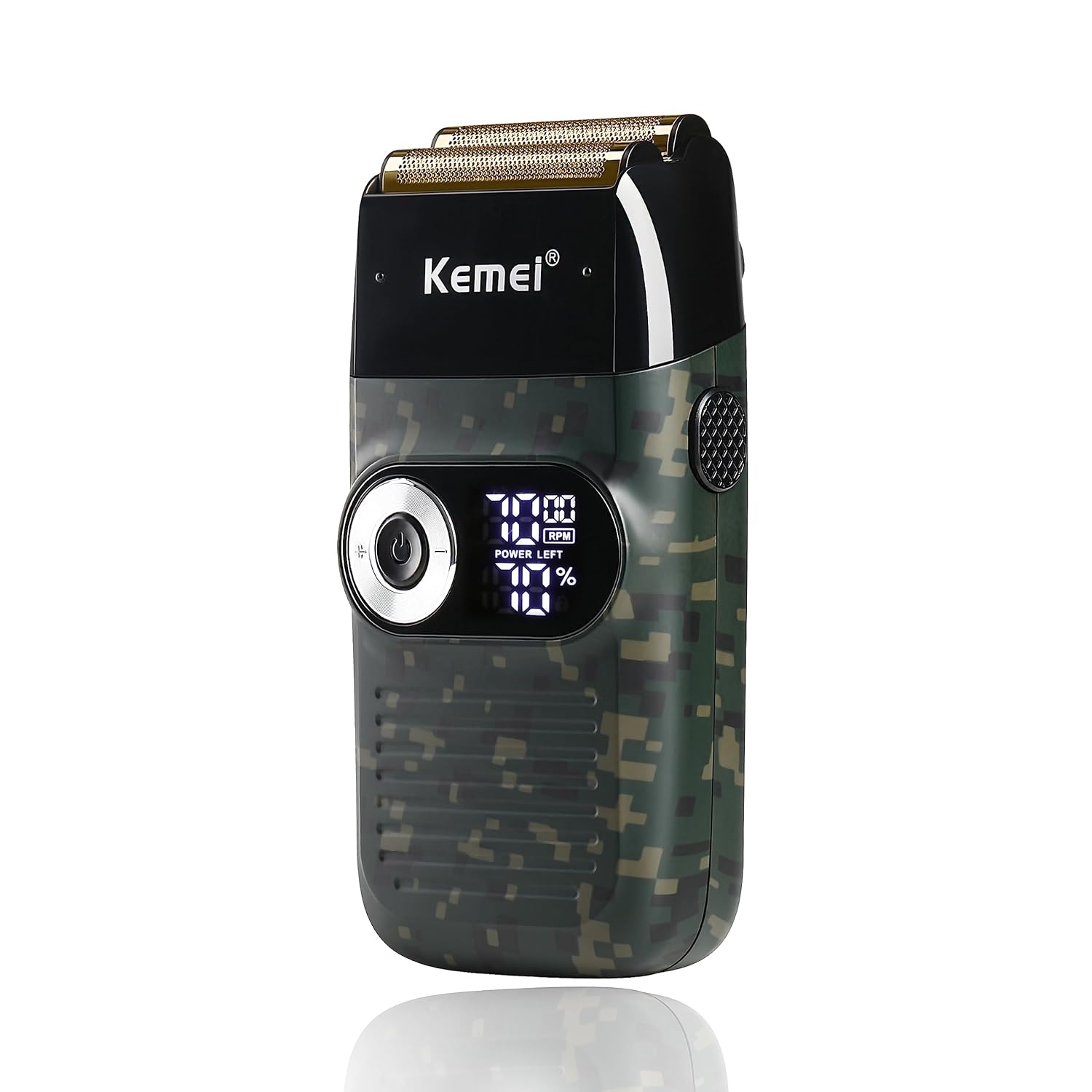 Kemei Foil Professional Electric Shaver for Men Razor with Bald Trimmer Cordless Shavers Rechargeble LED Display 2 in 1
