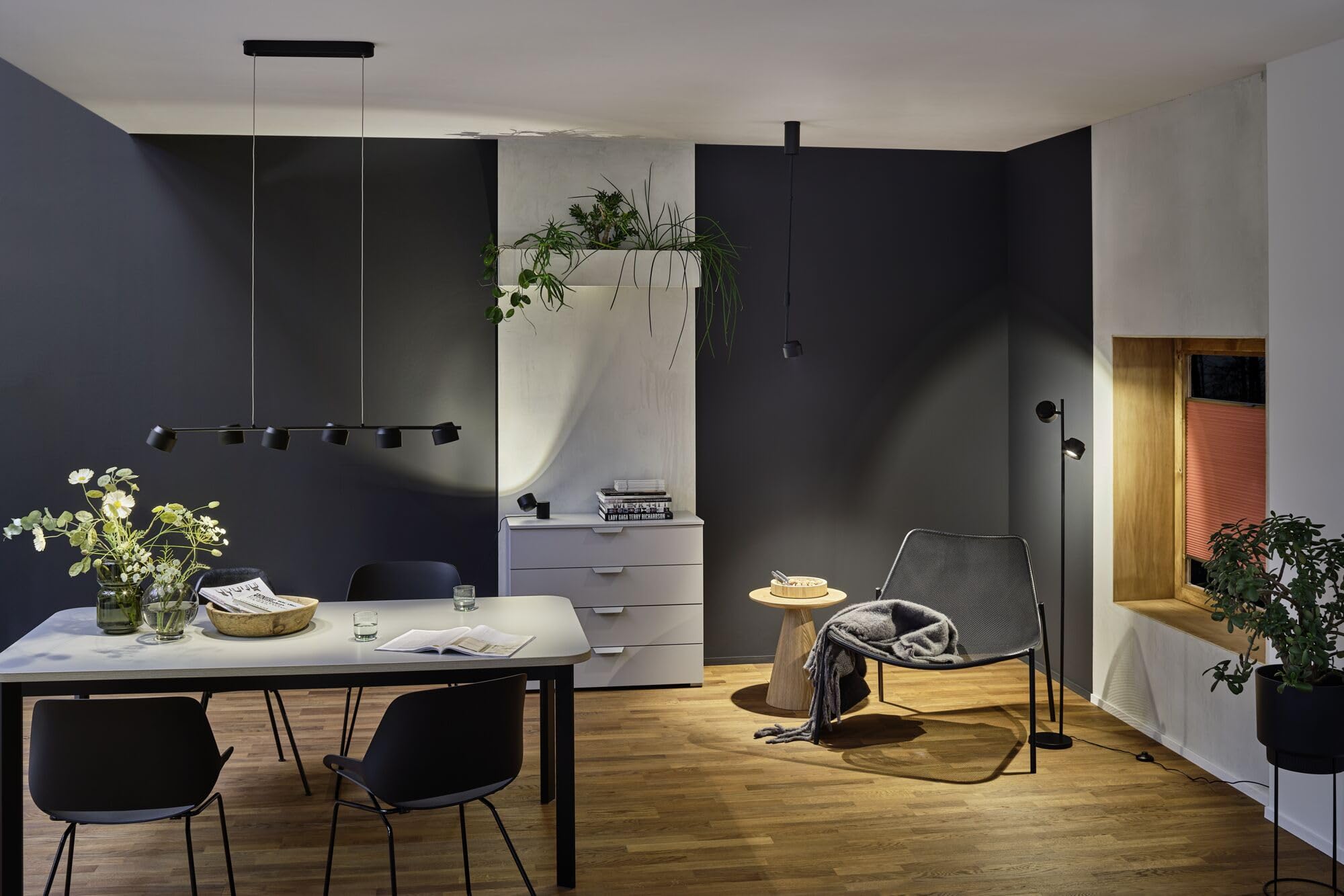 Paulmann 79776 LED Tischleuchte Puric Pane 3-Step-Dim incl. 1x3 Watt dimmbar Tischlampe Schwarz Metall, Kunststoff 2700 K